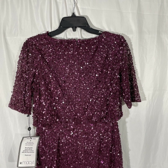 NWT Adrianna Papell Blouson Sequin Gown in‎ Cassis [SZ 2 ] - Picture 7 of 12
